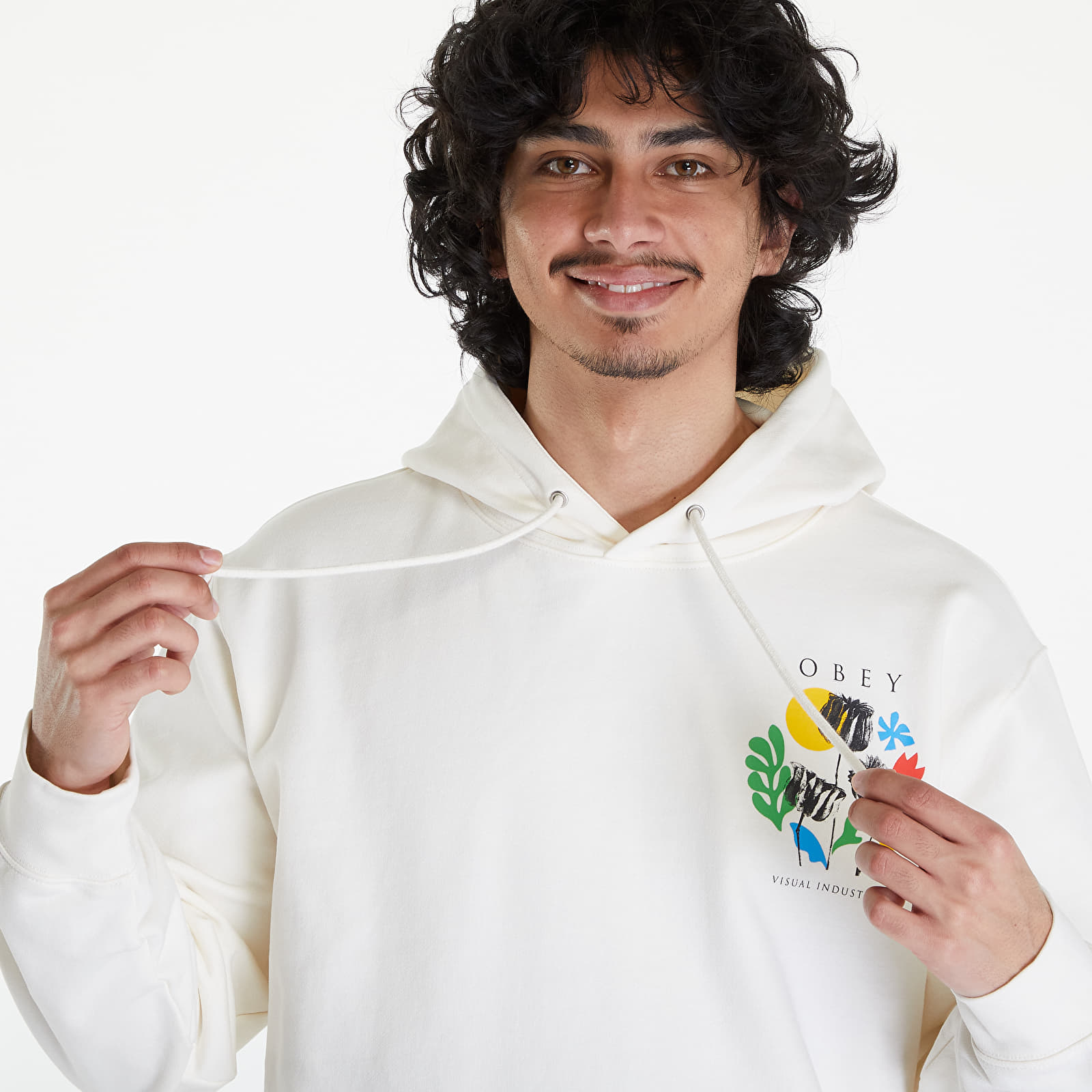Mikiny OBEY Flowers Papers Scissors Hoodie Unbleached