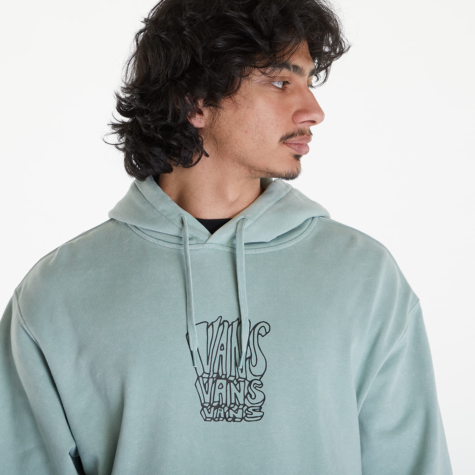 Pulóverek Vans Crash Stack Loose Pullover Hoodie Iceberg Green