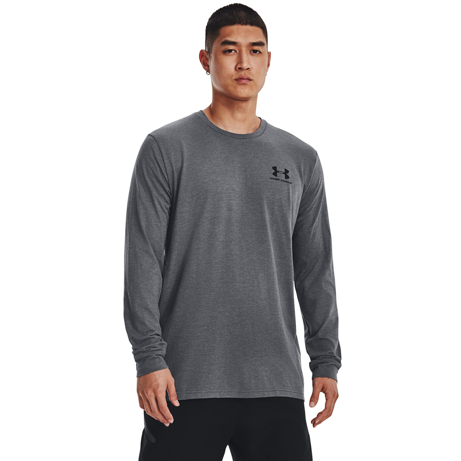 T-shirts  Under Armour Sportstyle Left Chest Ls Pitch Gray Medium Heather