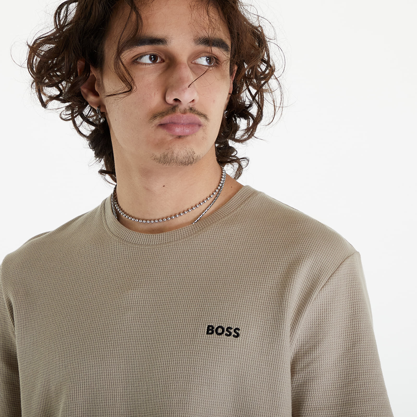 T-krekli Hugo Boss Waffle T-Shirt Brown