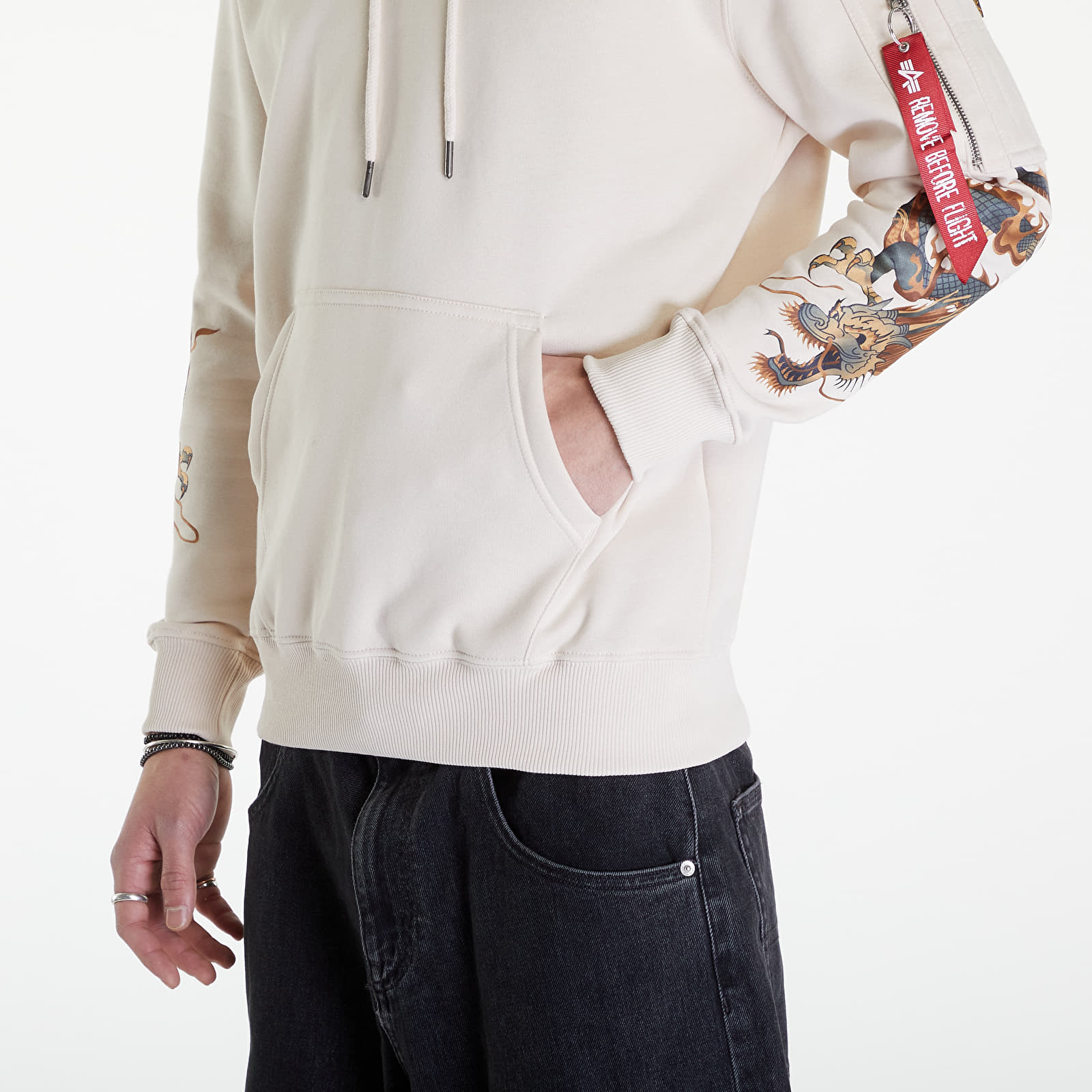 Felpe Alpha Industries Dragon EMB Hoody Jet Stream White