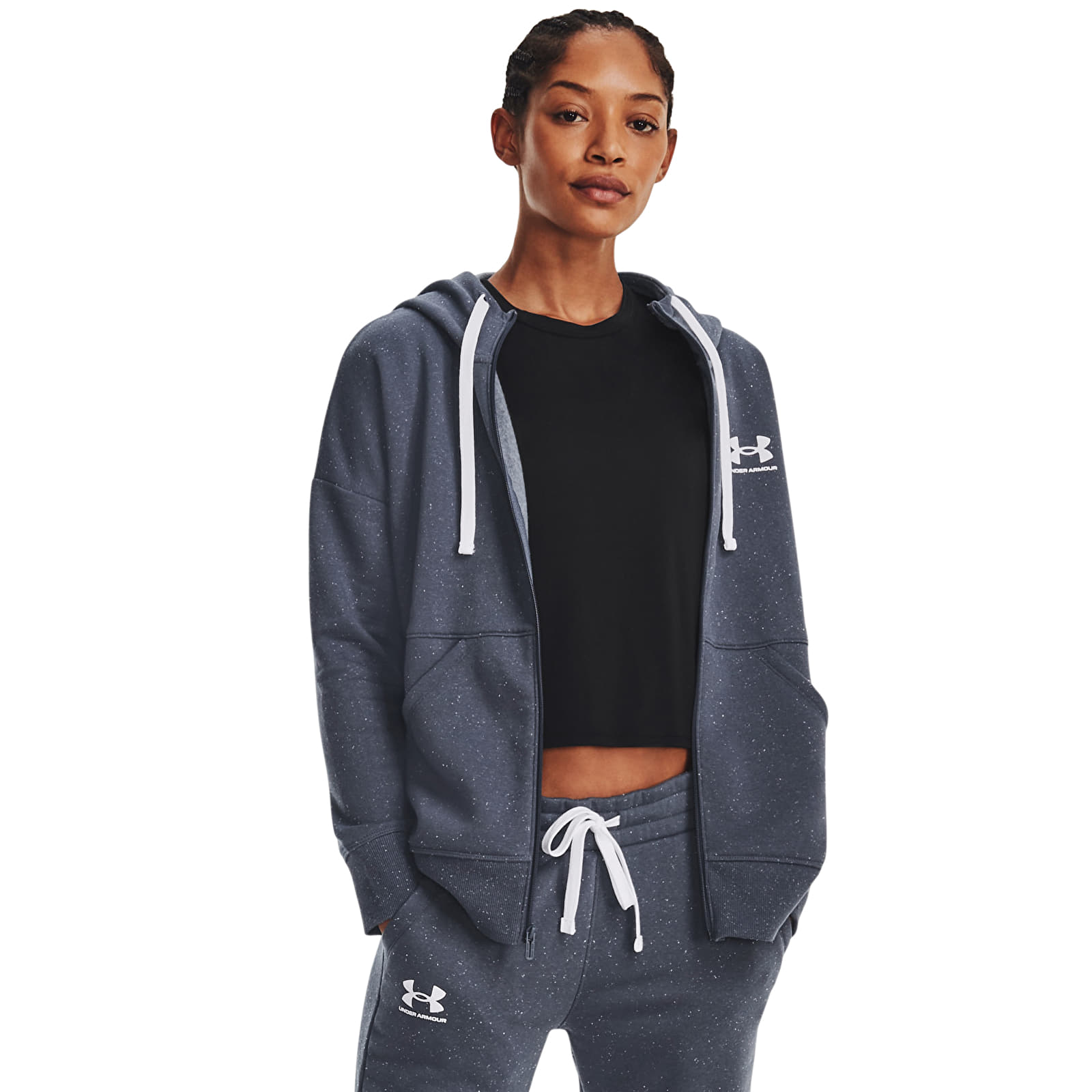 Sweatshirts Under Armour Rival Fleece Fz Hoodie Gray Queens