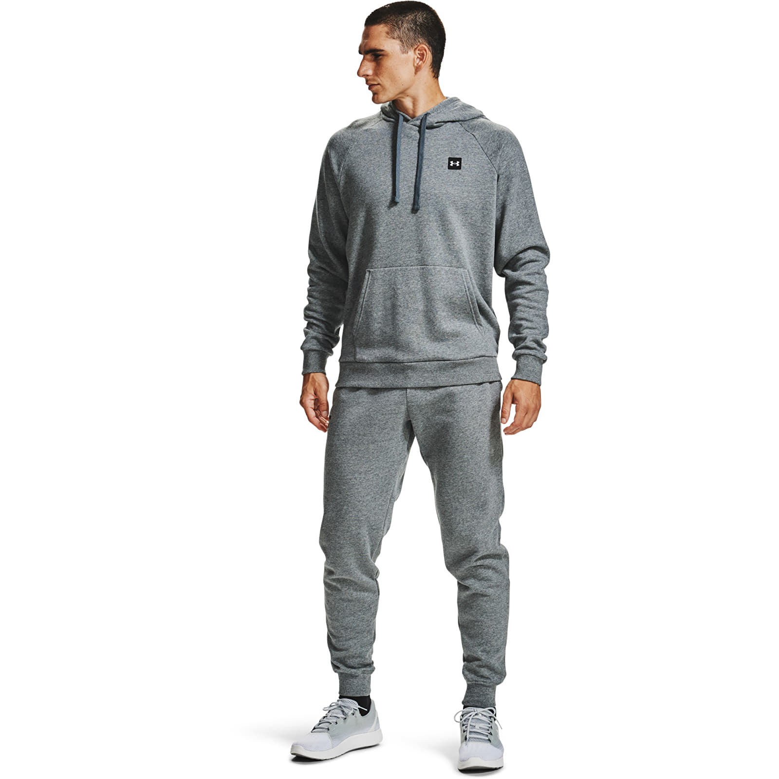 Mikiny Under Armour Rival Fleece Hoodie Pitch Gray Light Heather