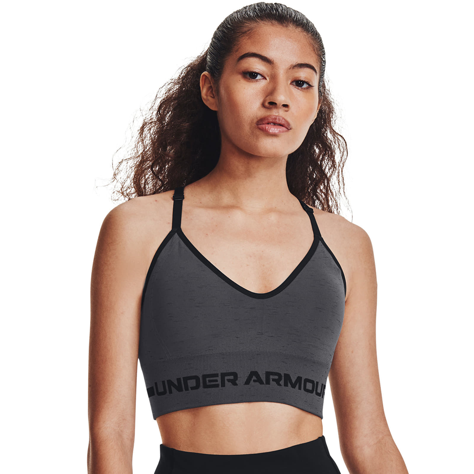 Sutien Under Armour Seamless Low Long Htr Bra Pitch Gray