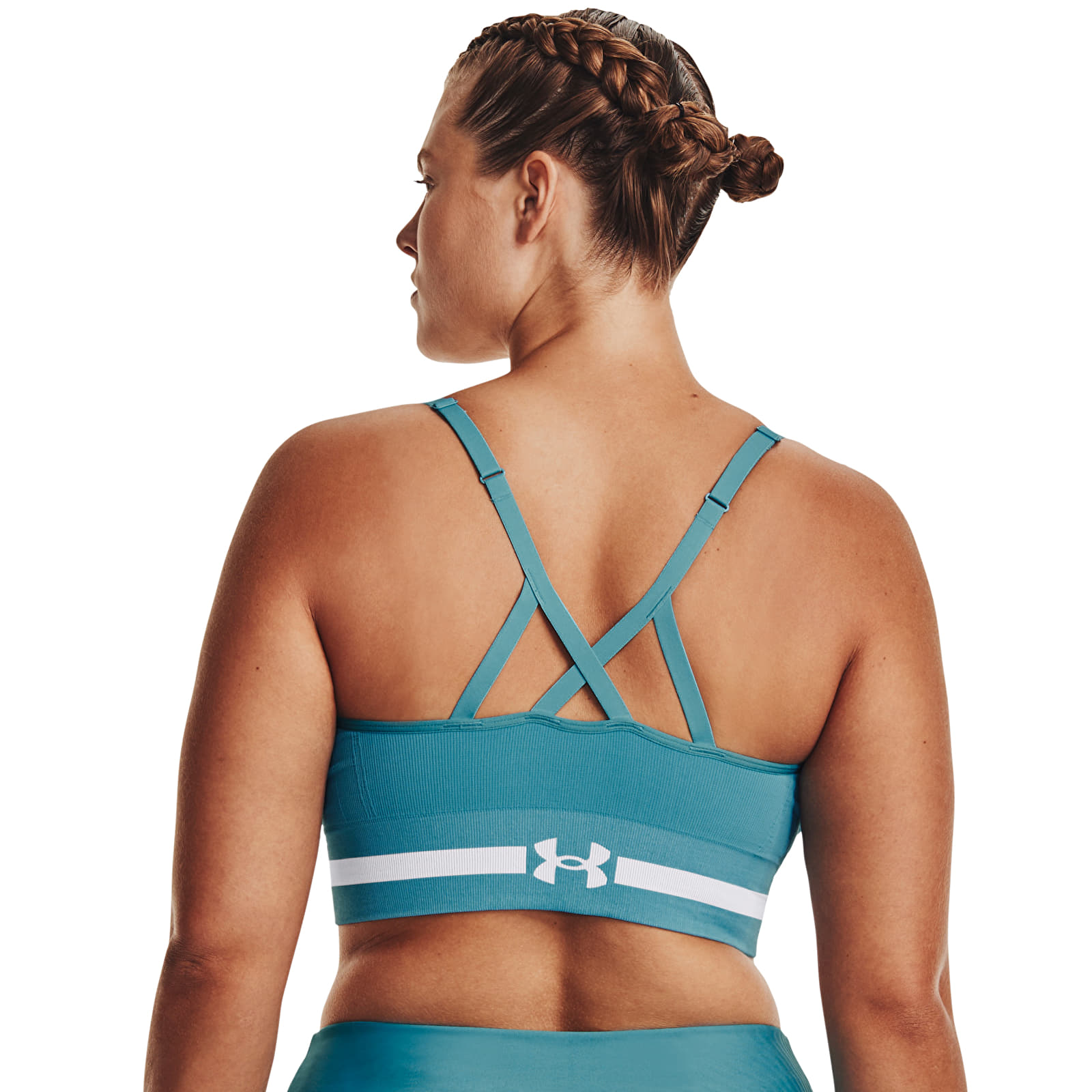 Sujetadores Under Armour Seamless Low Long Bra Blue