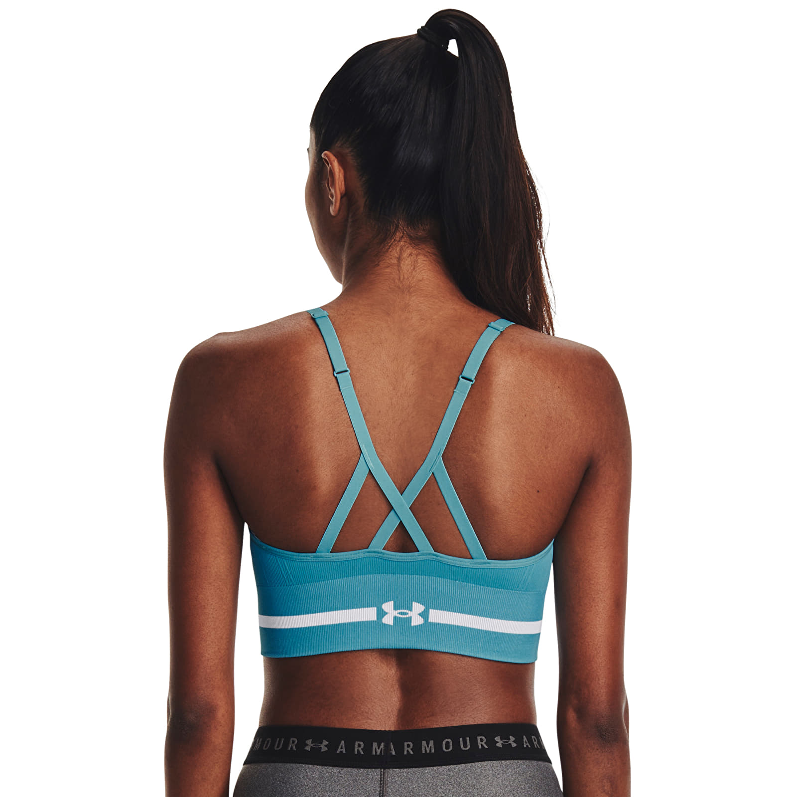 Sujetadores Under Armour Seamless Low Long Bra Blue