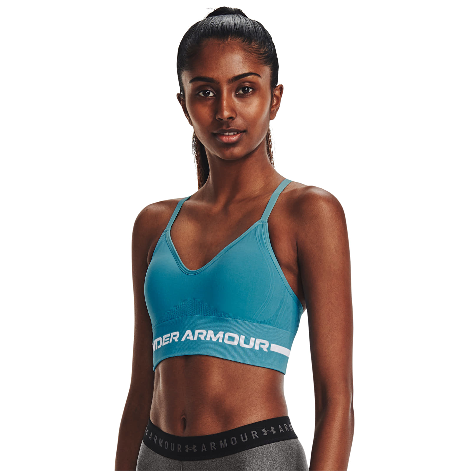 Sujetadores Under Armour Seamless Low Long Bra Blue