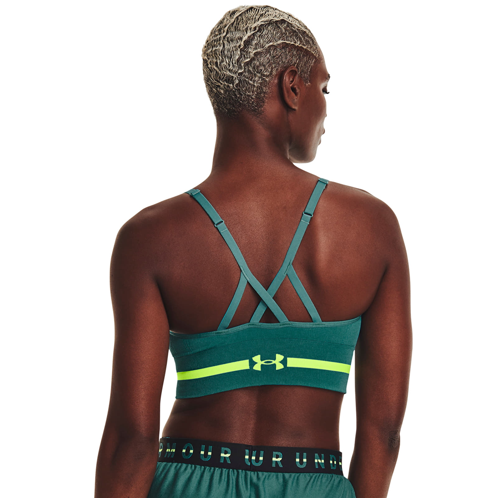 Rinnahoidjad Under Armour Seamless Low Long Bra Green