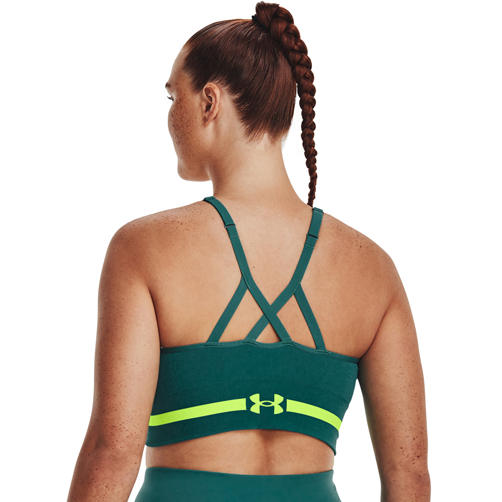 Rinnahoidjad Under Armour Seamless Low Long Bra Green