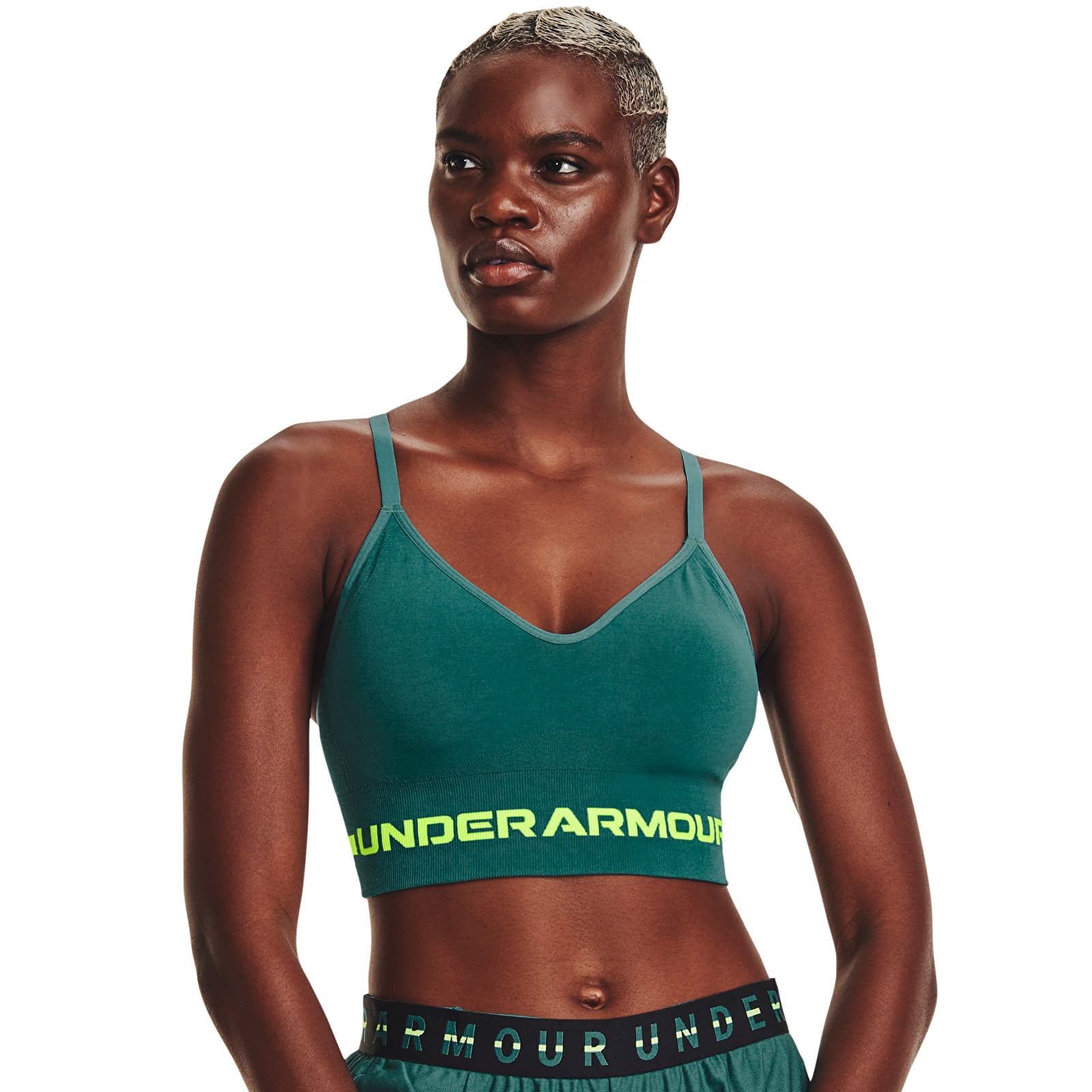 Rinnahoidjad Under Armour Seamless Low Long Bra Green