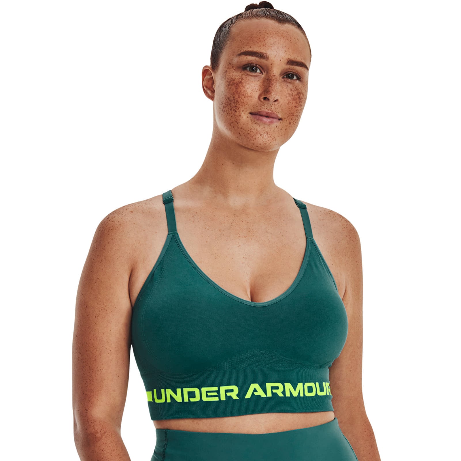 Under Armour Seamless Low Long Bra Green M