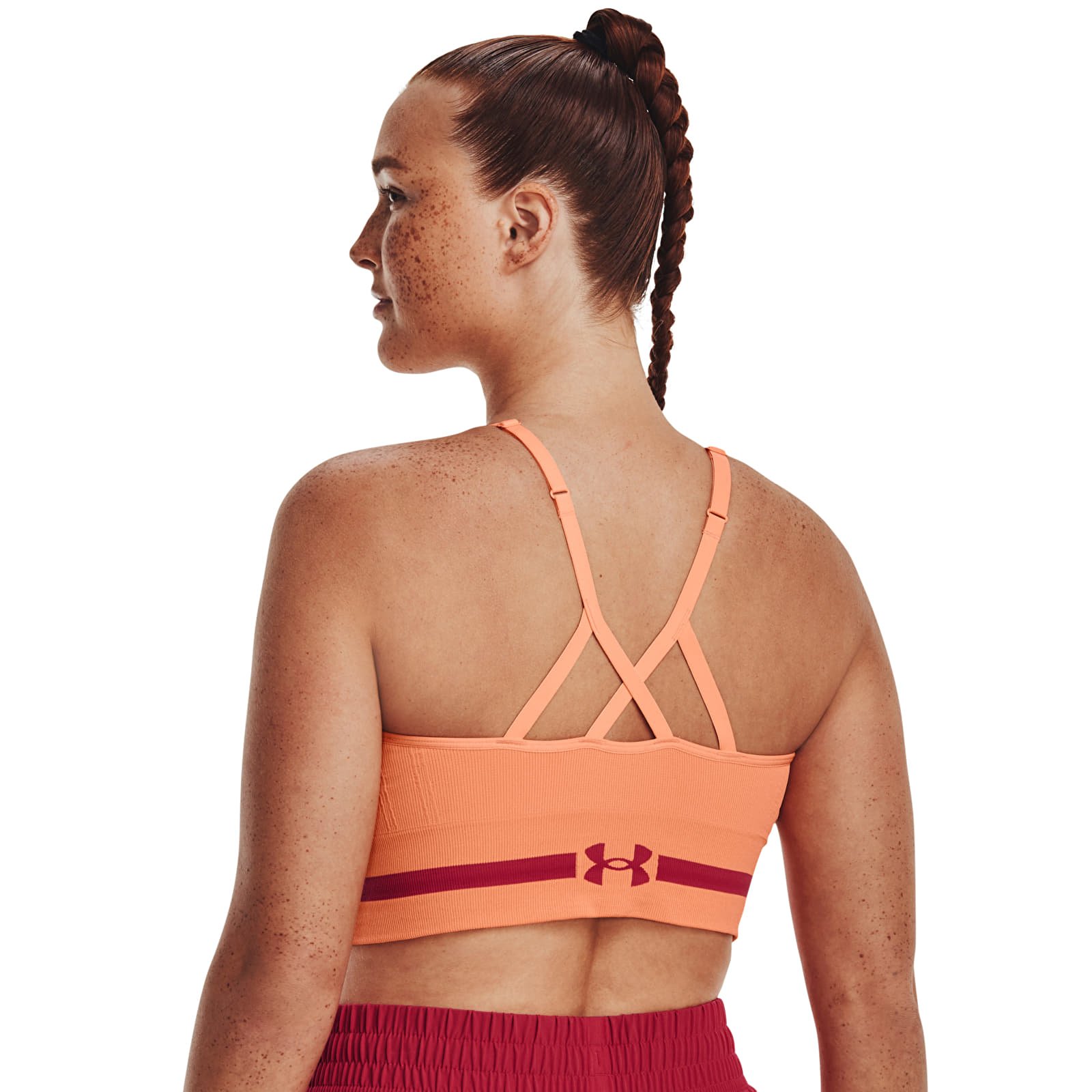 Rinnahoidjad Under Armour Seamless Low Long Bra Orange