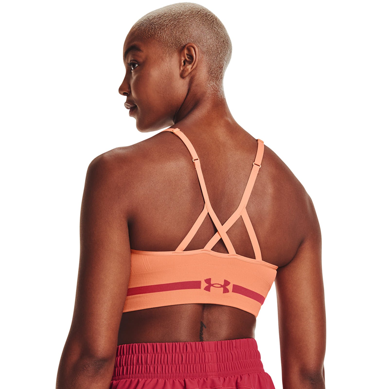 Rinnahoidjad Under Armour Seamless Low Long Bra Orange