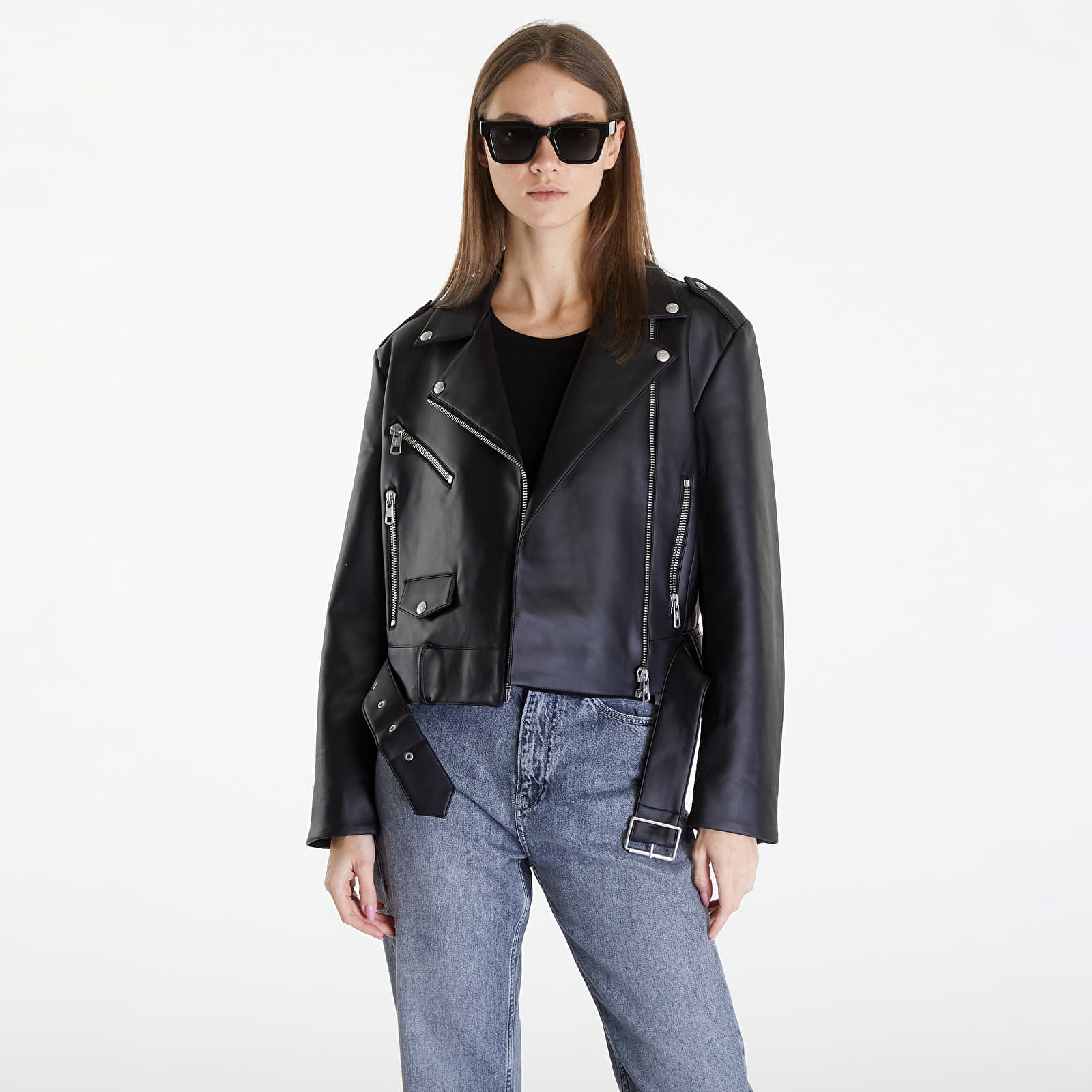 Kurtki damskie Calvin Klein Jeans Classic Faux Leather Black