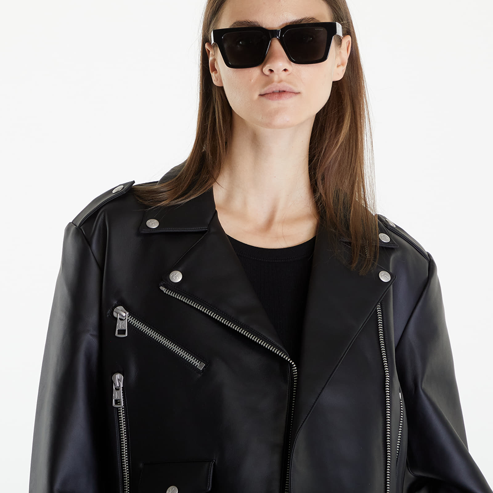 Kurtki damskie Calvin Klein Jeans Classic Faux Leather Black