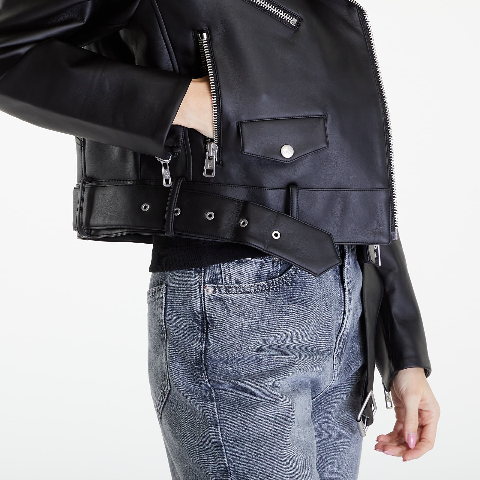 Kurtki damskie Calvin Klein Jeans Classic Faux Leather Black