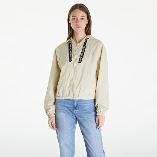 Větrovka Calvin Klein Jeans Logo Drawstring Windbreaker Green Haze