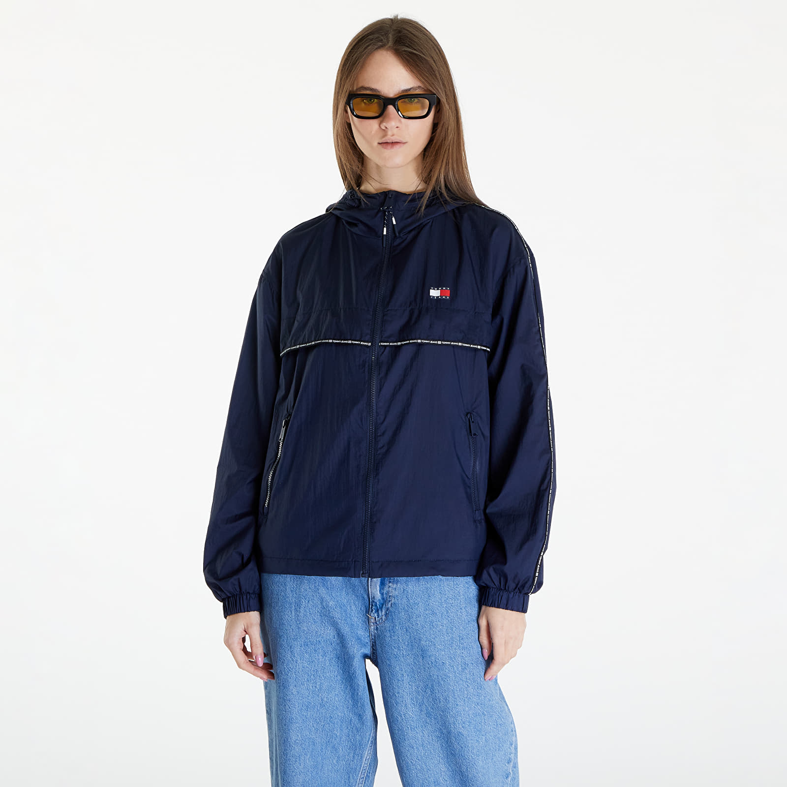 Windbreakers Tommy Jeans Chicago Tape Windbreaker Dark Night Navy