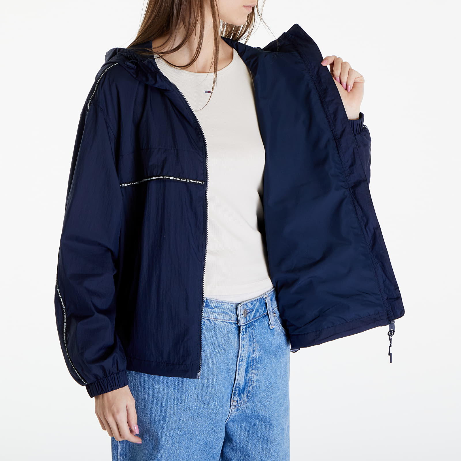 Windbreakers Tommy Jeans Chicago Tape Windbreaker Dark Night Navy