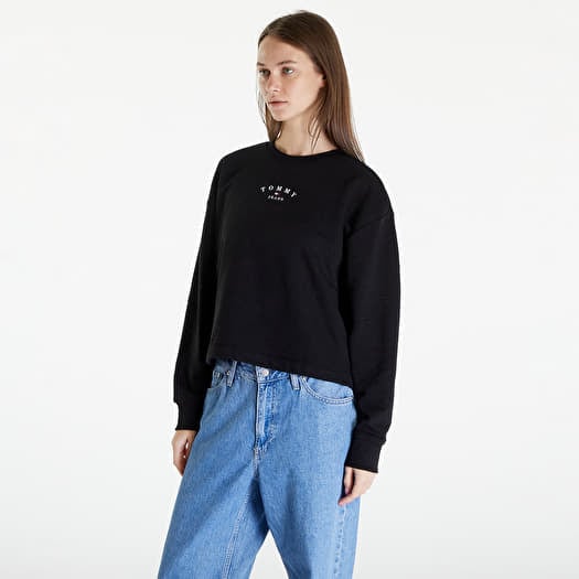 Mikina Tommy Jeans Essential Logo 2 Relaxed Fit Crewneck Black