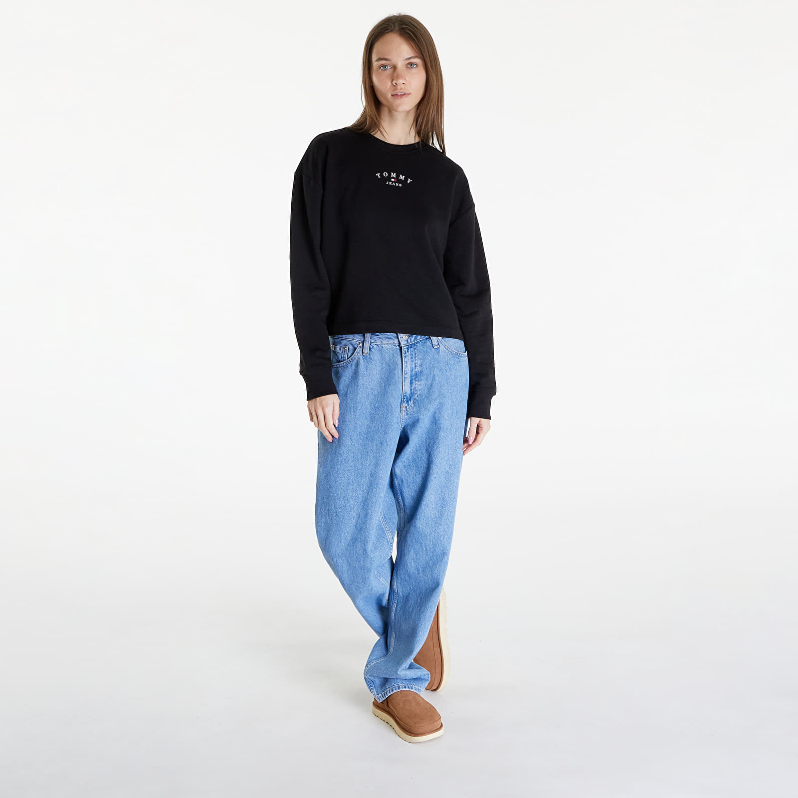 Sweatshirts Tommy Jeans Essential Logo 2 Relaxed Fit Crewneck Black