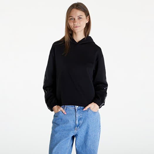 Sweat-shirt Calvin Klein Jeans Logo Elastic Hoodie Black