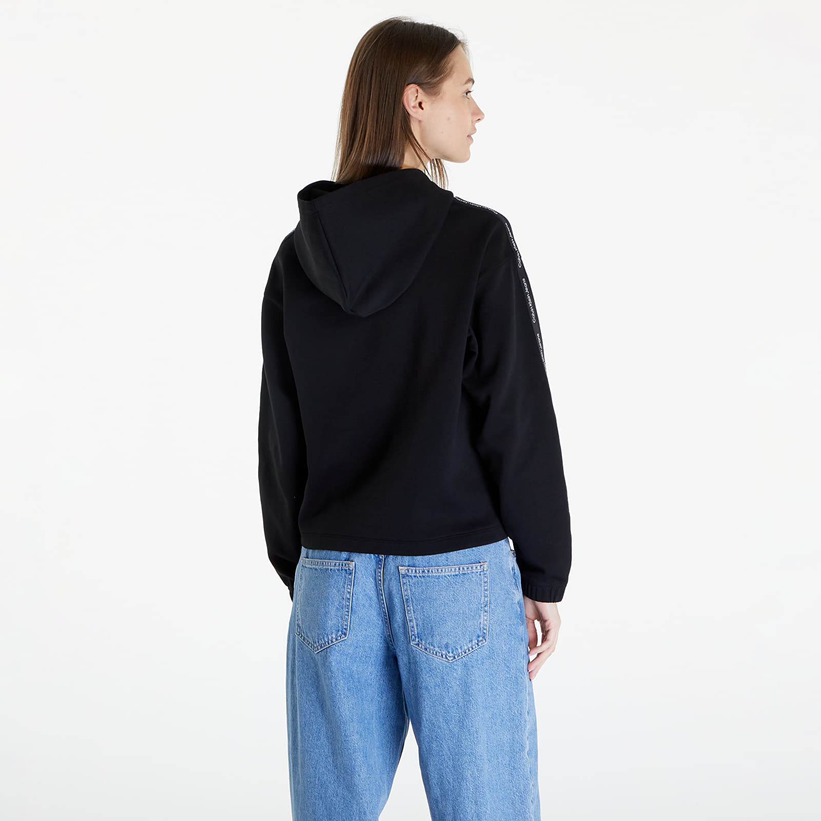 Sweatshirts Calvin Klein Jeans Logo Elastic Hoodie Black