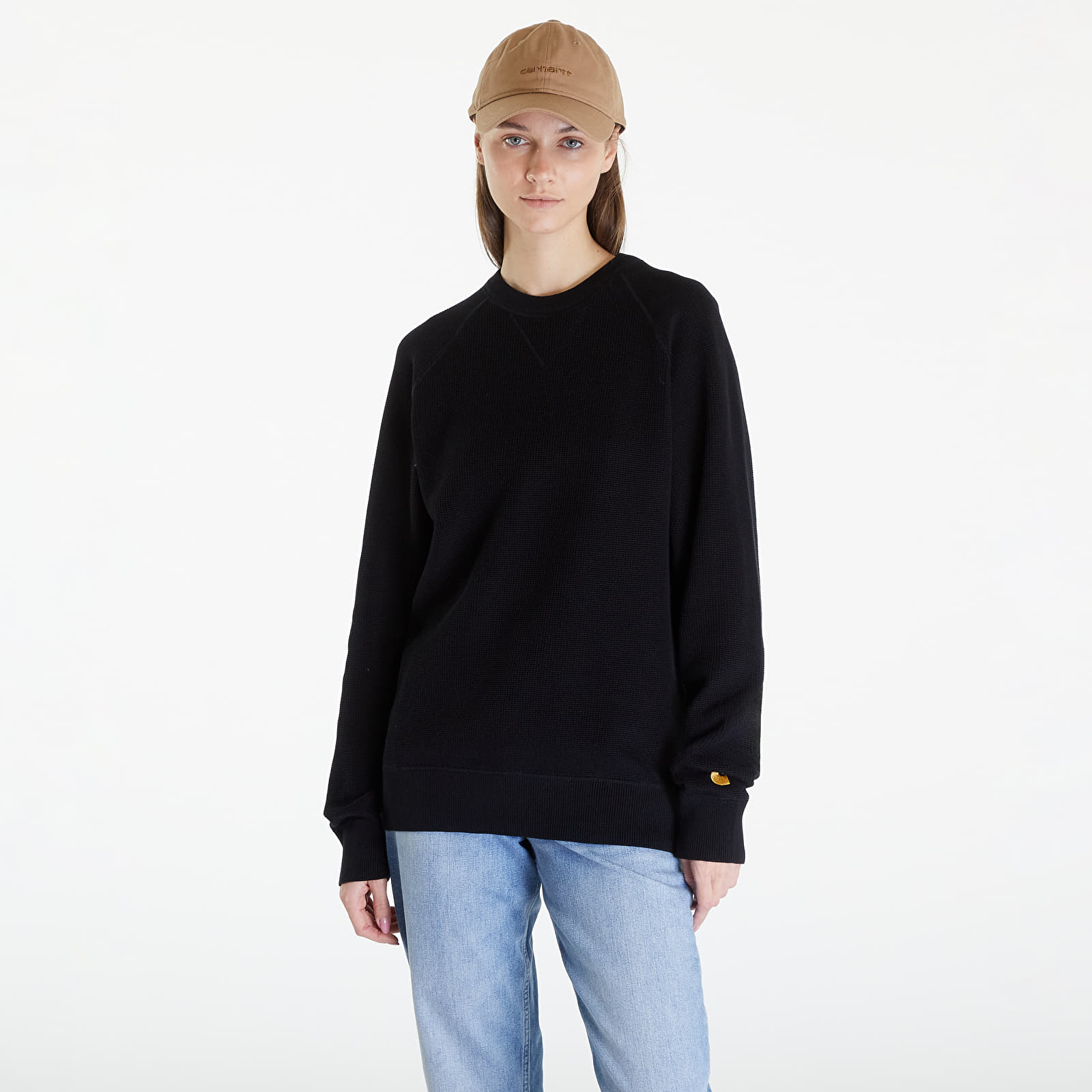 Svetry Carhartt WIP Chase Sweater UNISEX Black/ Gold
