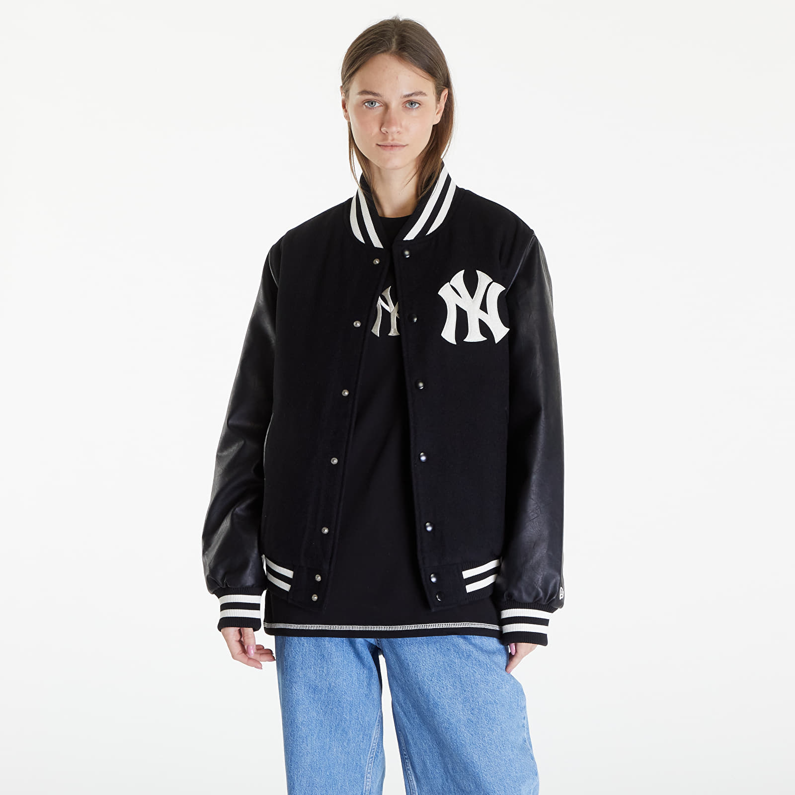 Bomber jackets New Era New York Yankees MLB World Series Varsity Jacket UNISEX Black/ Off White