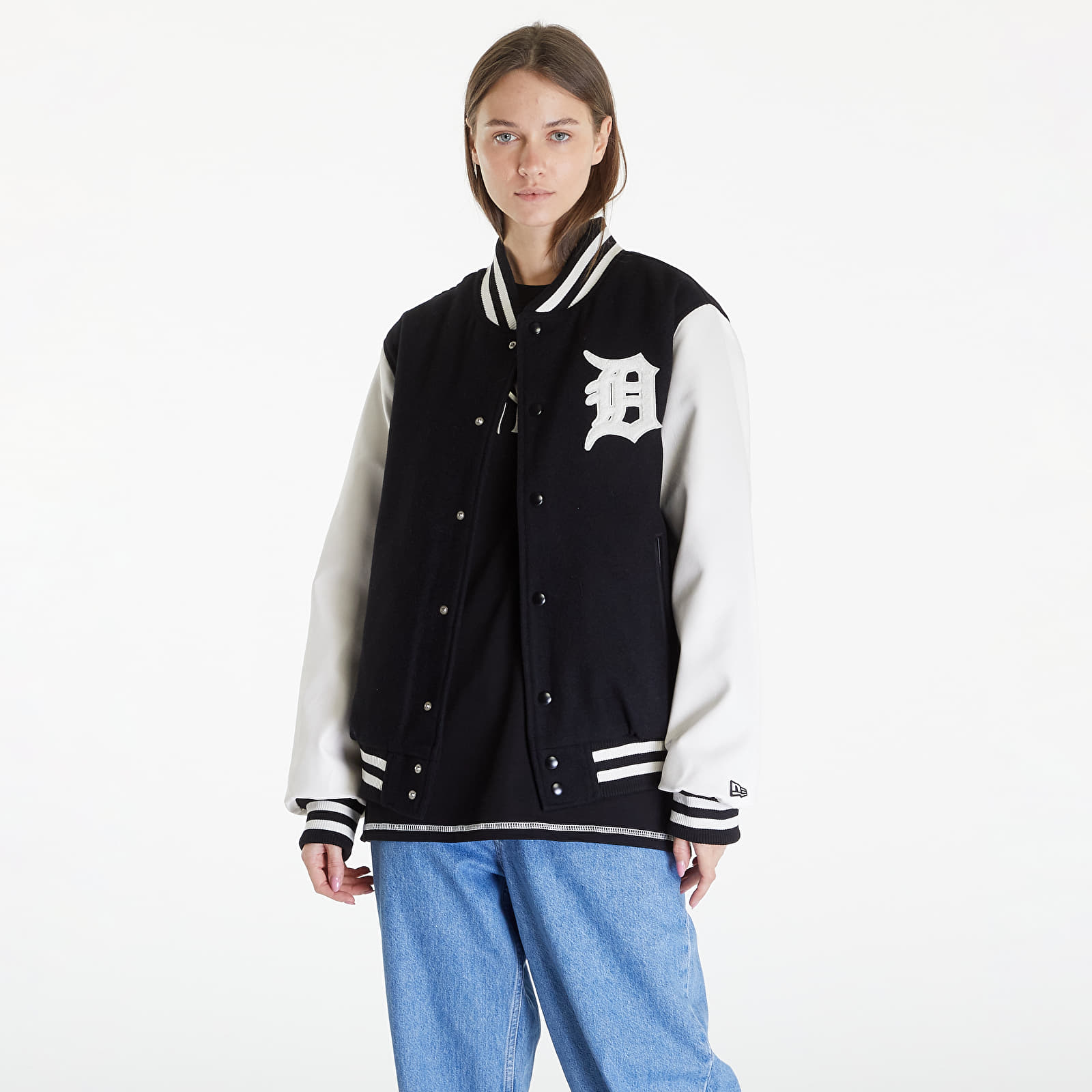 Bomber jackets New Era Detroit Tigers MLB World Series Black Varsity Jacket UNISEX Black/ Off White