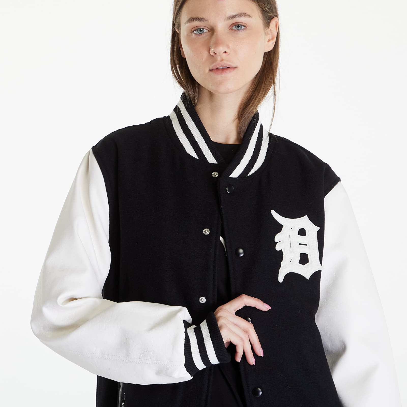 Bomber jackets New Era Detroit Tigers MLB World Series Black Varsity Jacket UNISEX Black/ Off White