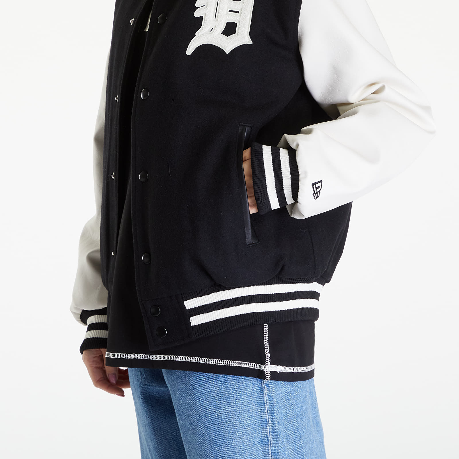 Bomber jackets New Era Detroit Tigers MLB World Series Black Varsity Jacket UNISEX Black/ Off White