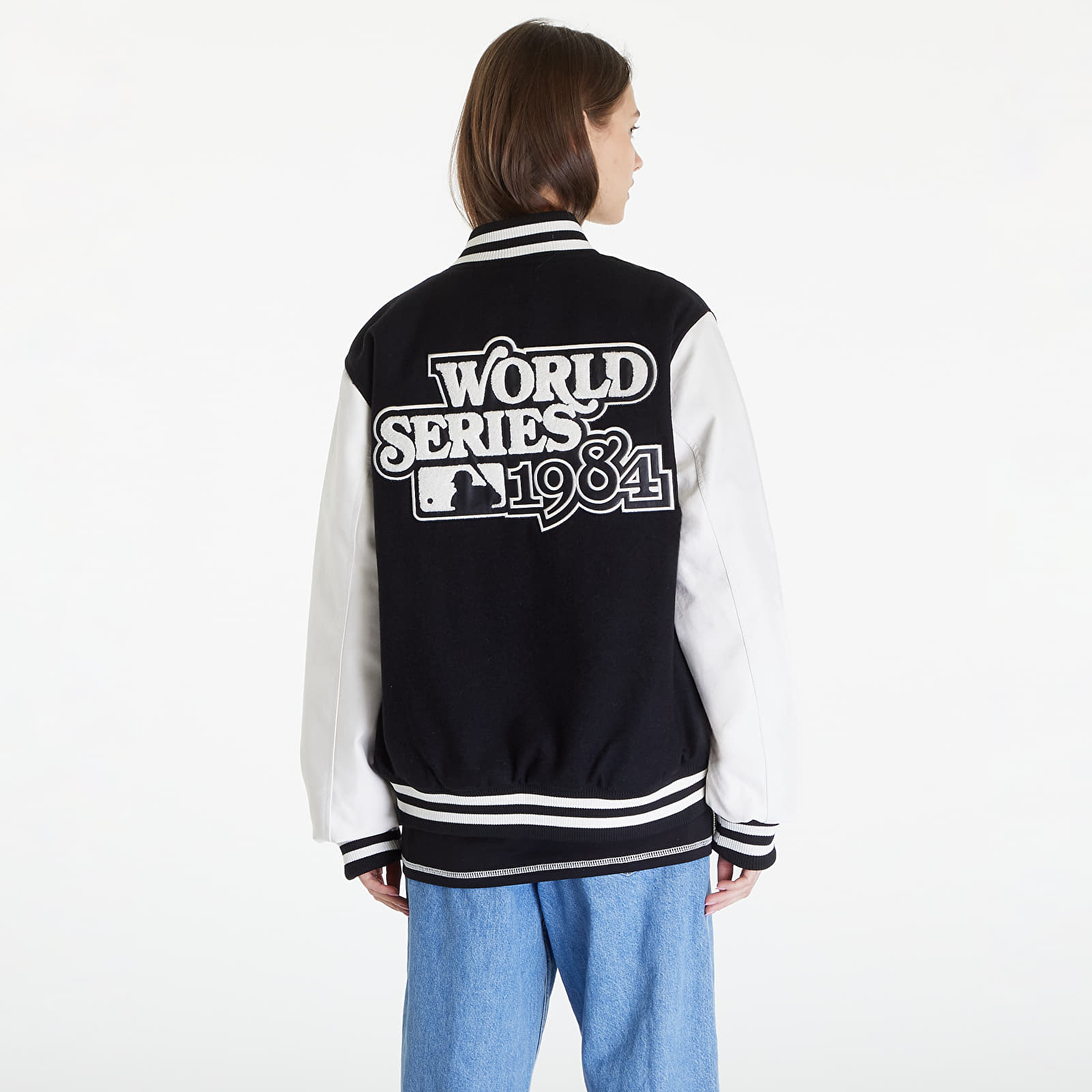 Bomber jackets New Era Detroit Tigers MLB World Series Black Varsity Jacket UNISEX Black/ Off White