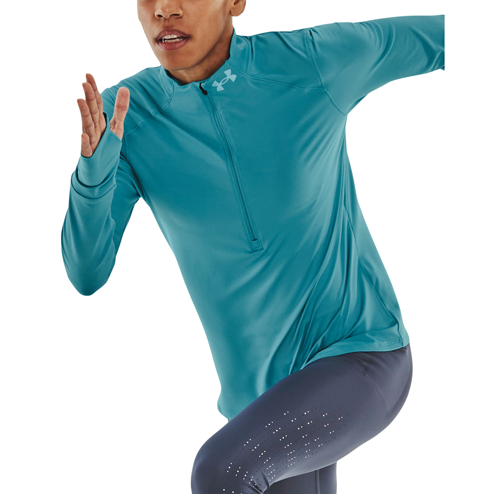 Pólók Under Armour Qualifier Run 2.0 1/2 Zip Blue