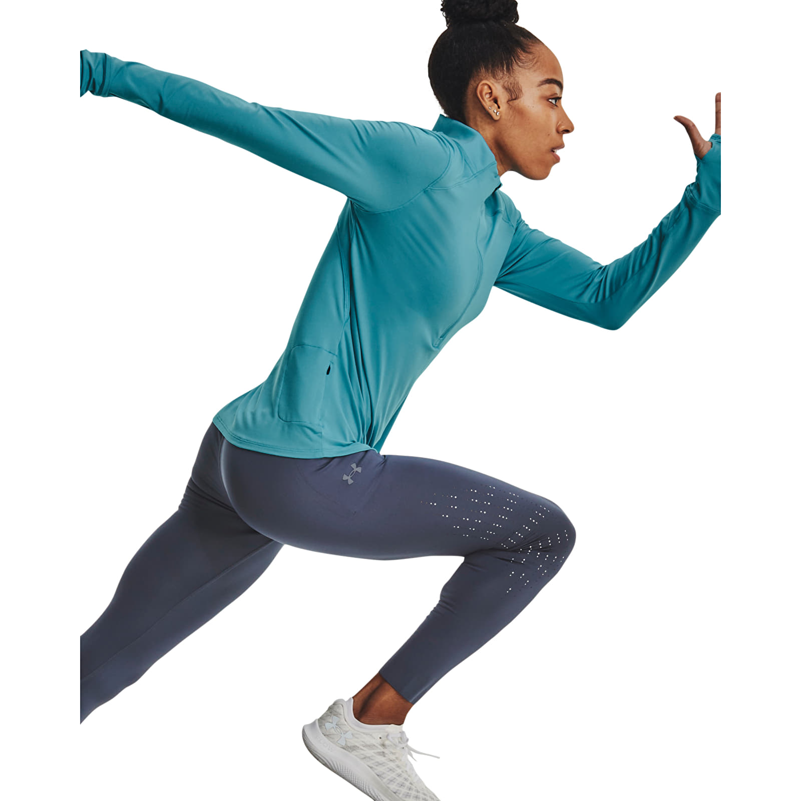 Pólók Under Armour Qualifier Run 2.0 1/2 Zip Blue