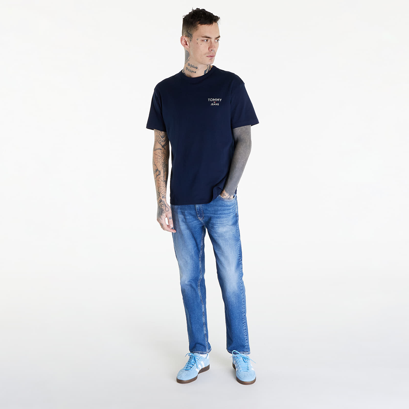Trička Tommy Jeans Reg Corp Tee Ext Blue