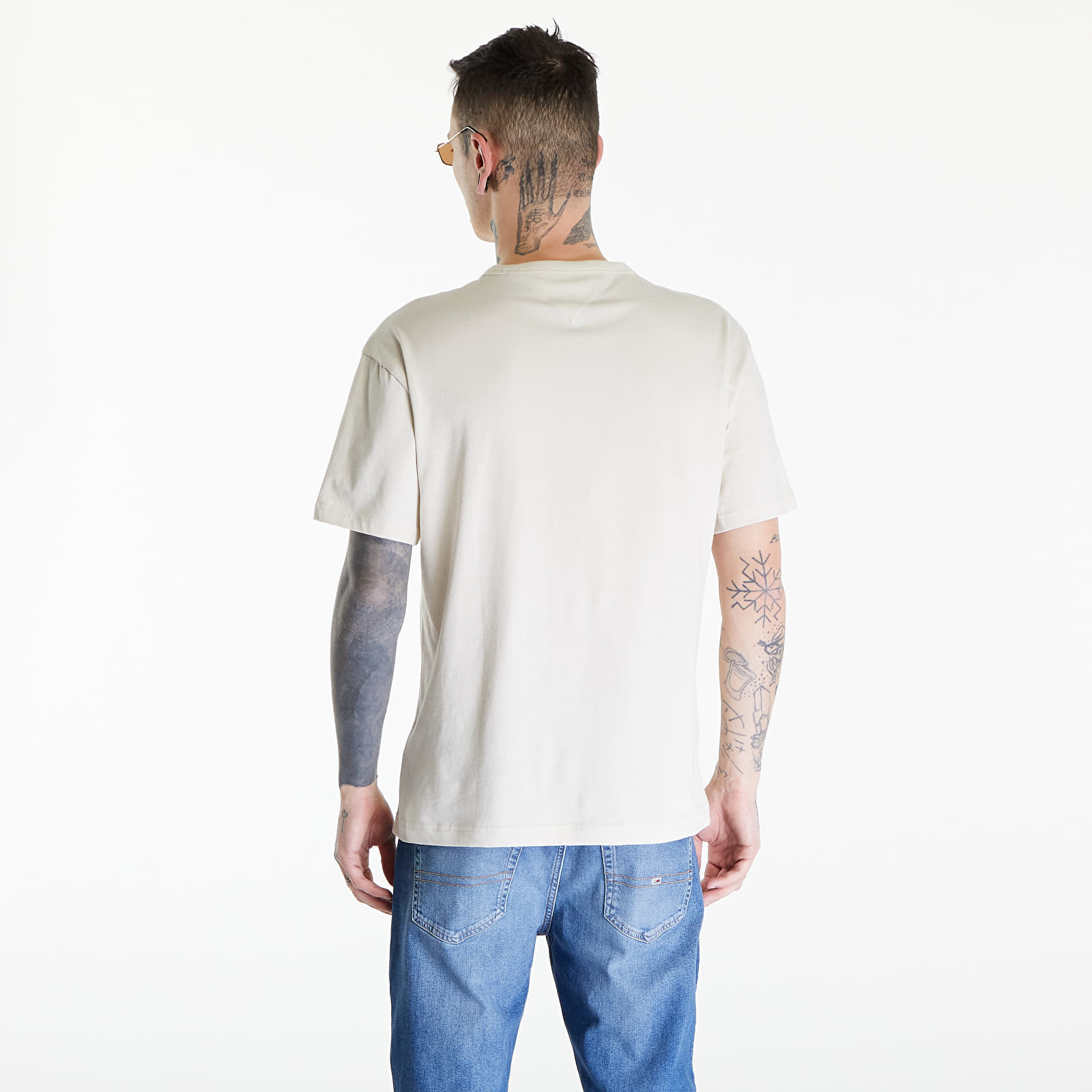 Trička Tommy Jeans Reg Corp Tee Ext Beige