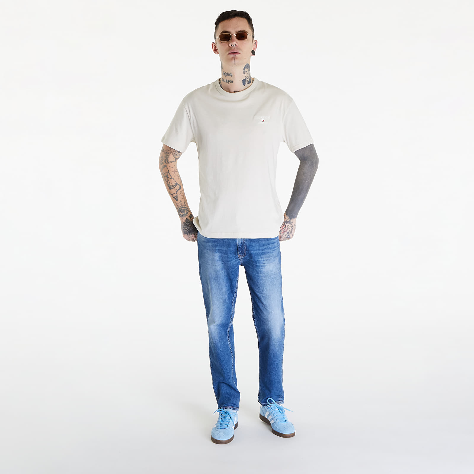 Trička Tommy Jeans Reg Corp Tee Ext Beige