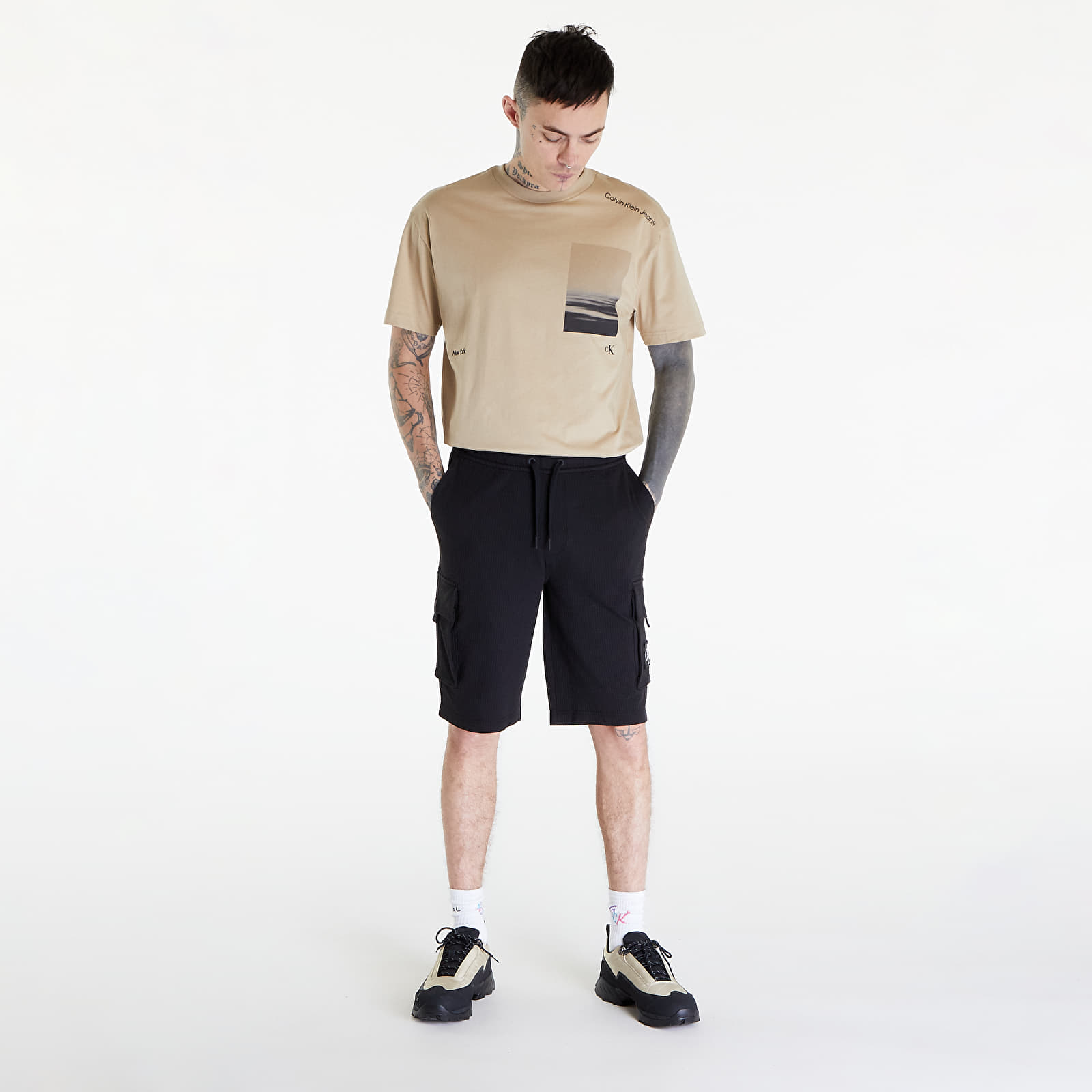 Pantalones cortos Calvin Klein Jeans Texture Hwk Shorts Black