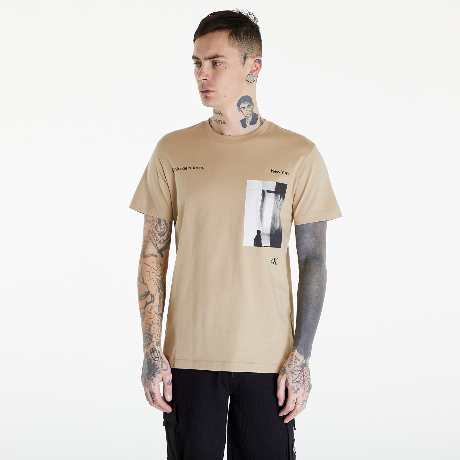 Trička Calvin Klein Jeans Serenity Multi Graphic Beige