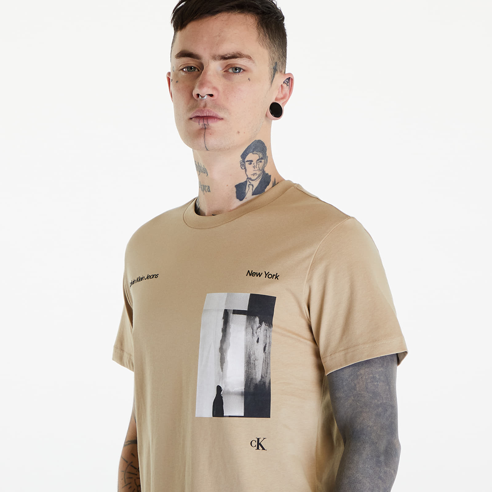Trička Calvin Klein Jeans Serenity Multi Graphic Beige