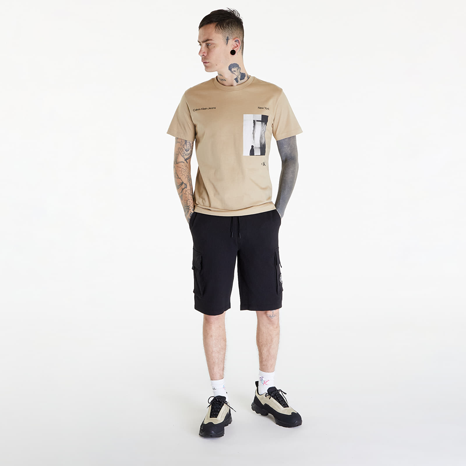 Trička Calvin Klein Jeans Serenity Multi Graphic Beige