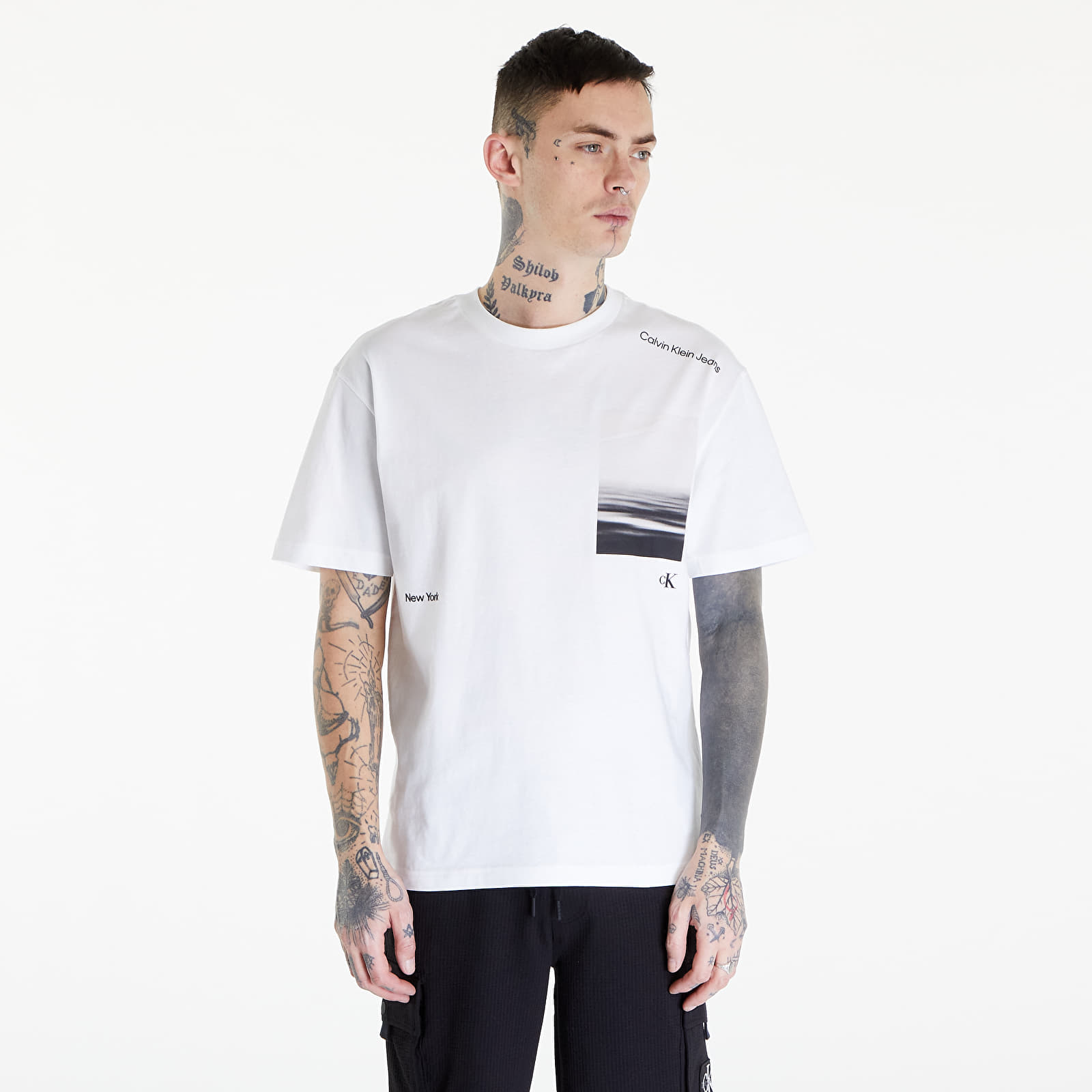 Trička Calvin Klein Jeans Serenity Back Graphic White
