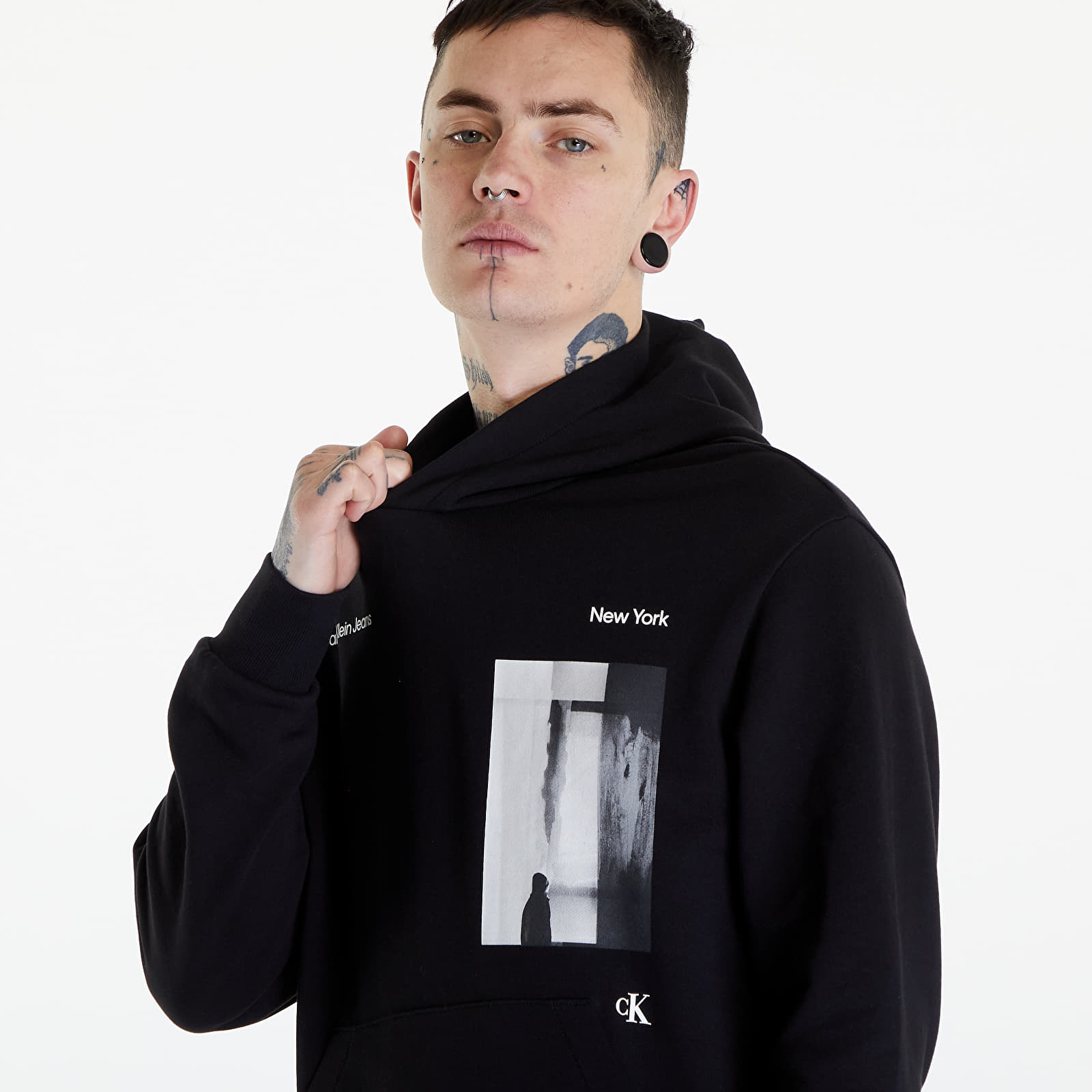 Bluzy męskie Calvin Klein Jeans Serenity Multi Graphic Hoodie UNISEX Black