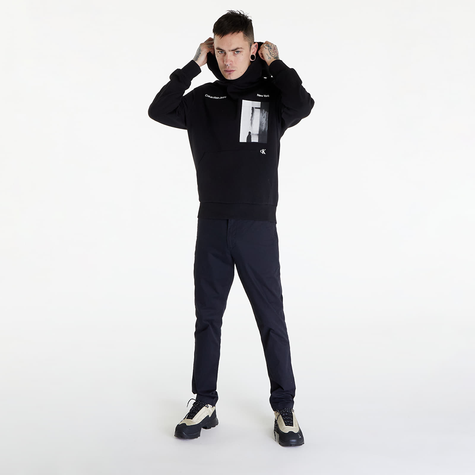 Bluzy męskie Calvin Klein Jeans Serenity Multi Graphic Hoodie UNISEX Black