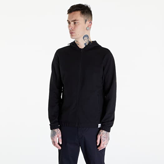 Sweat-shirt Calvin Klein Jeans Woven Tab Zip Through Black