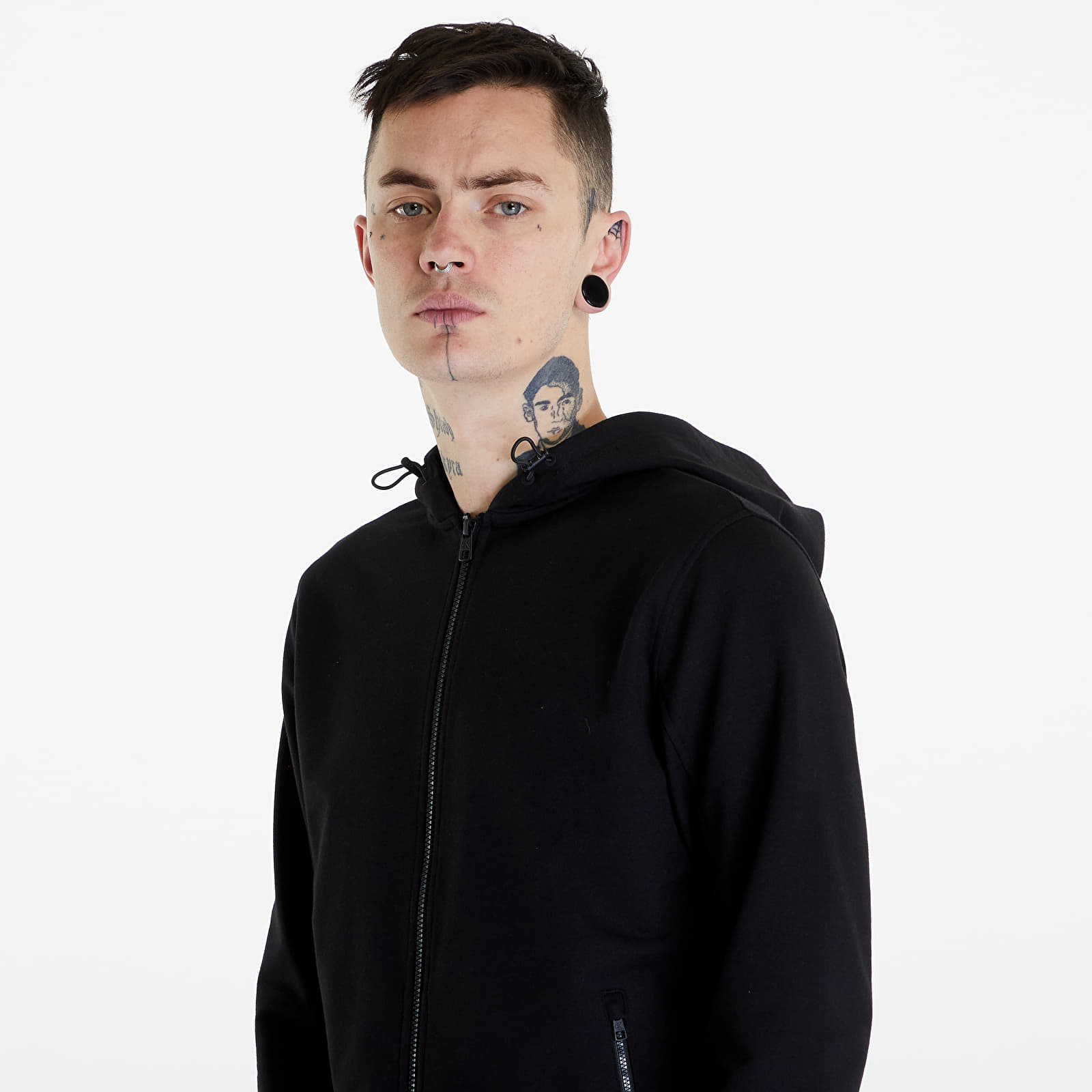 Sweatshirts Calvin Klein Jeans Woven Tab Zip Through Black
