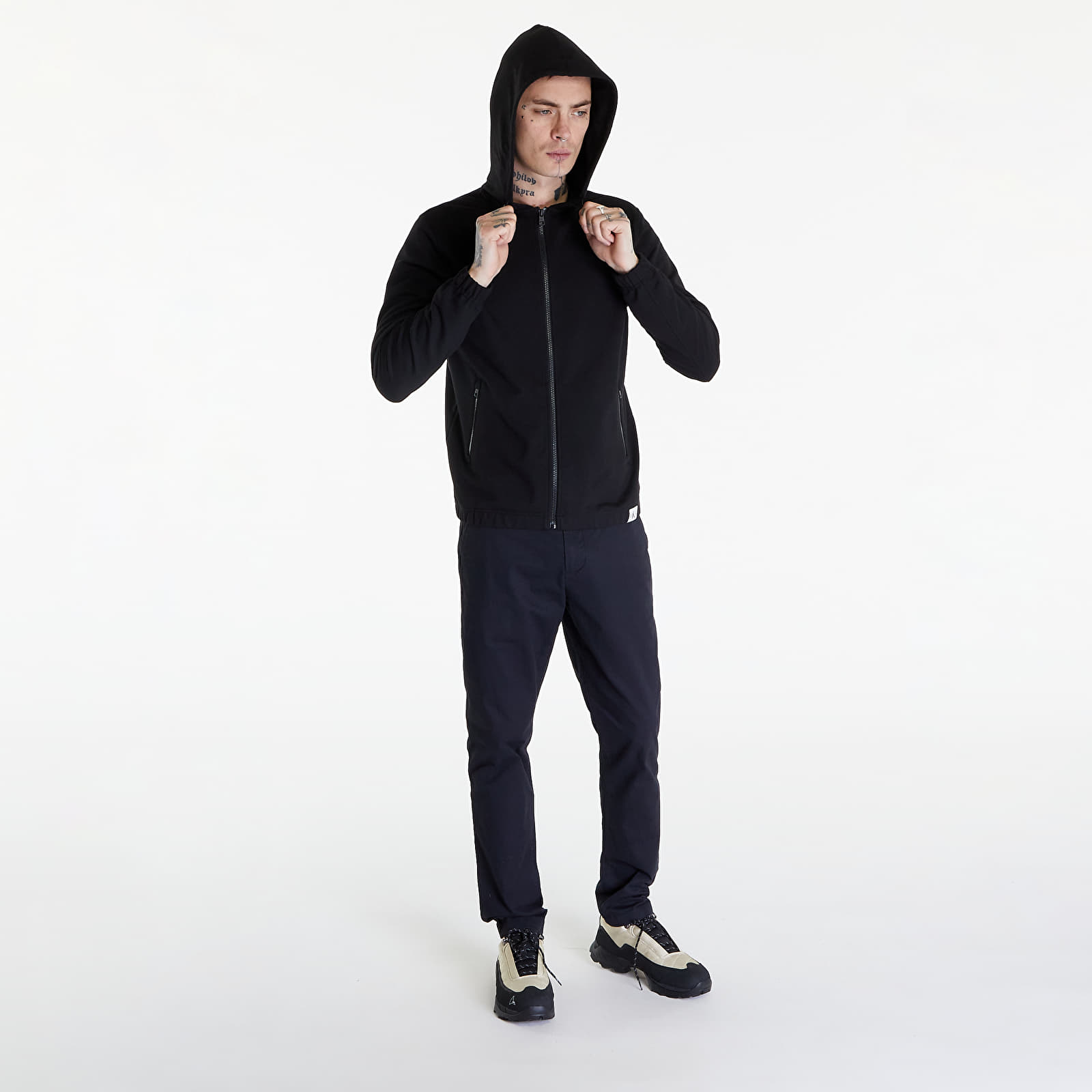 Sweatshirts Calvin Klein Jeans Woven Tab Zip Through Black