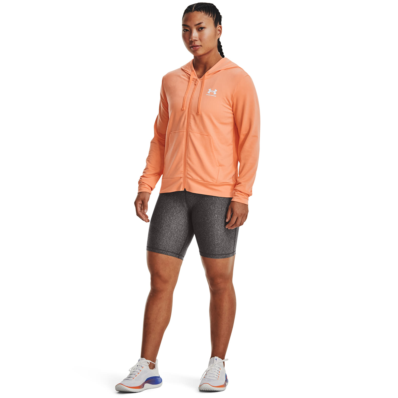 Mikiny Under Armour Rival Terry Fz Hoodie Orange