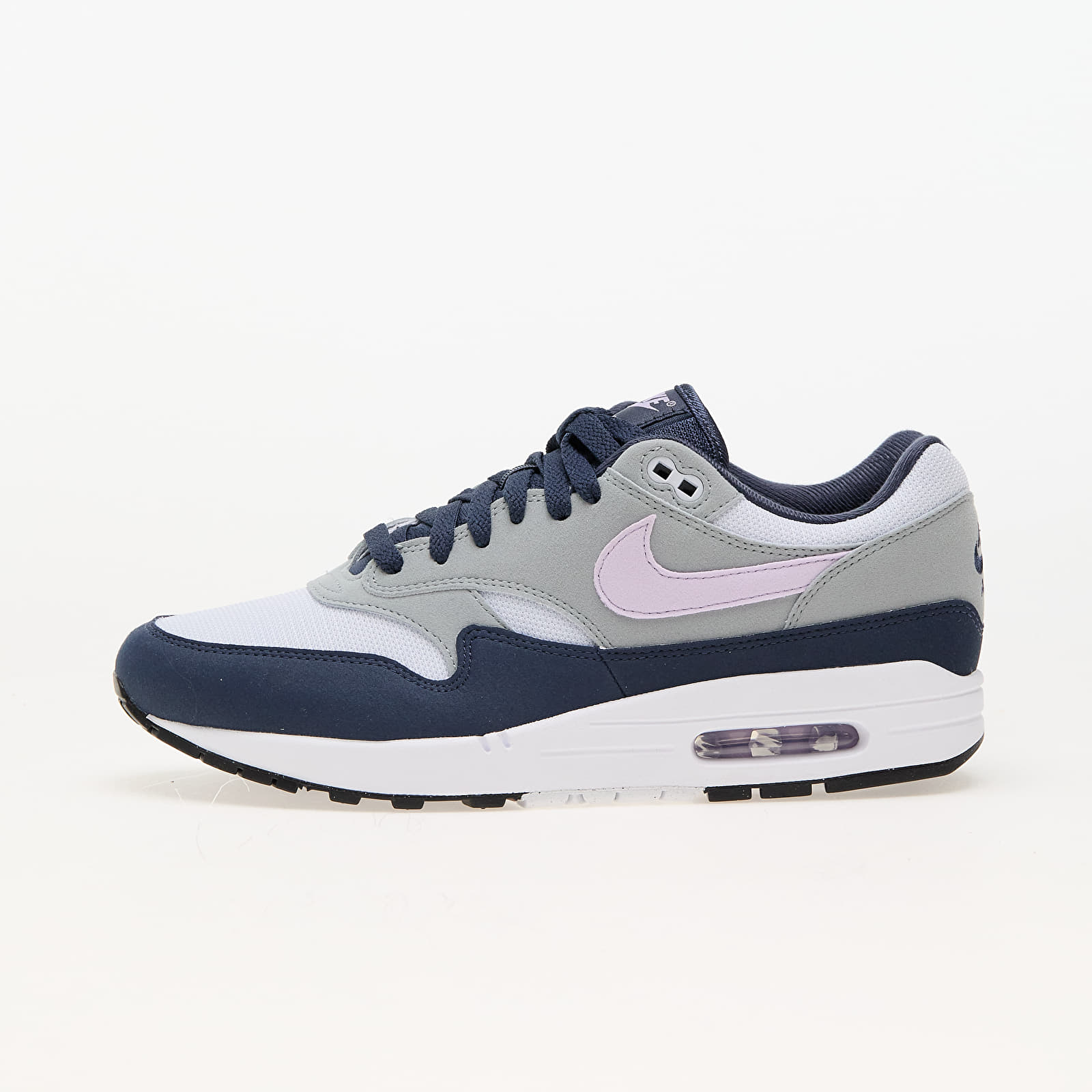 Men's sneakers and shoes Nike Air Max 1 Football Grey/ Lilac Bloom-Thunder Blue